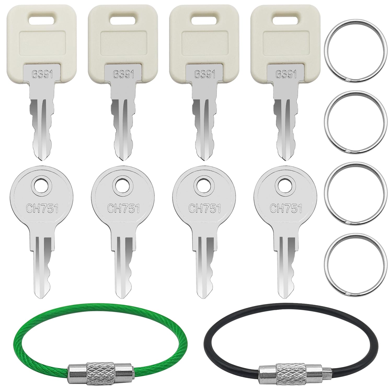 Amazon.com: 4Pcs G391 RV Keys + 4 Pcs CH751 Key with Wire Chain